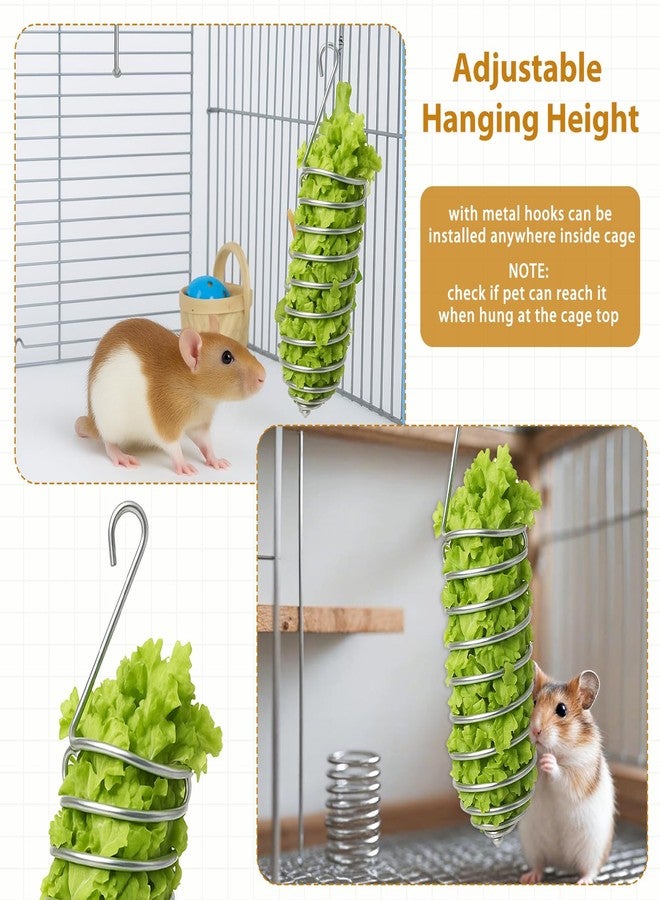 Hpmjz 2Pcs Rat Enrichment Toys Stainless Steel Bird Food Holder Rat Parrot Foraging Toy Hanging Rodent Toy Fruit Vegetable Holder Puzzle Toys Slow Feeder Parakeet Foraging Mice Cage Accessories - Image 5